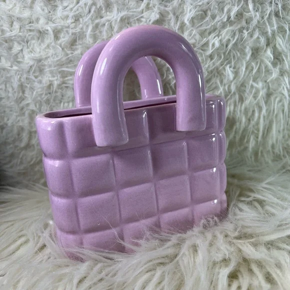 Charming Pink Ceramic Handbag Decor – Approx 6"W x 4.5"H x 2"W - Picture 5 of 8